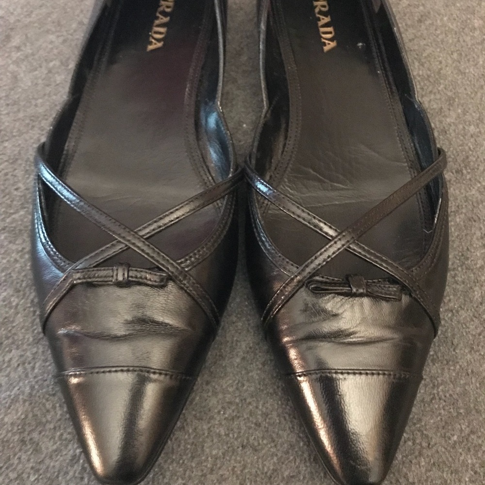 Prada leather ballet flats size 38.5